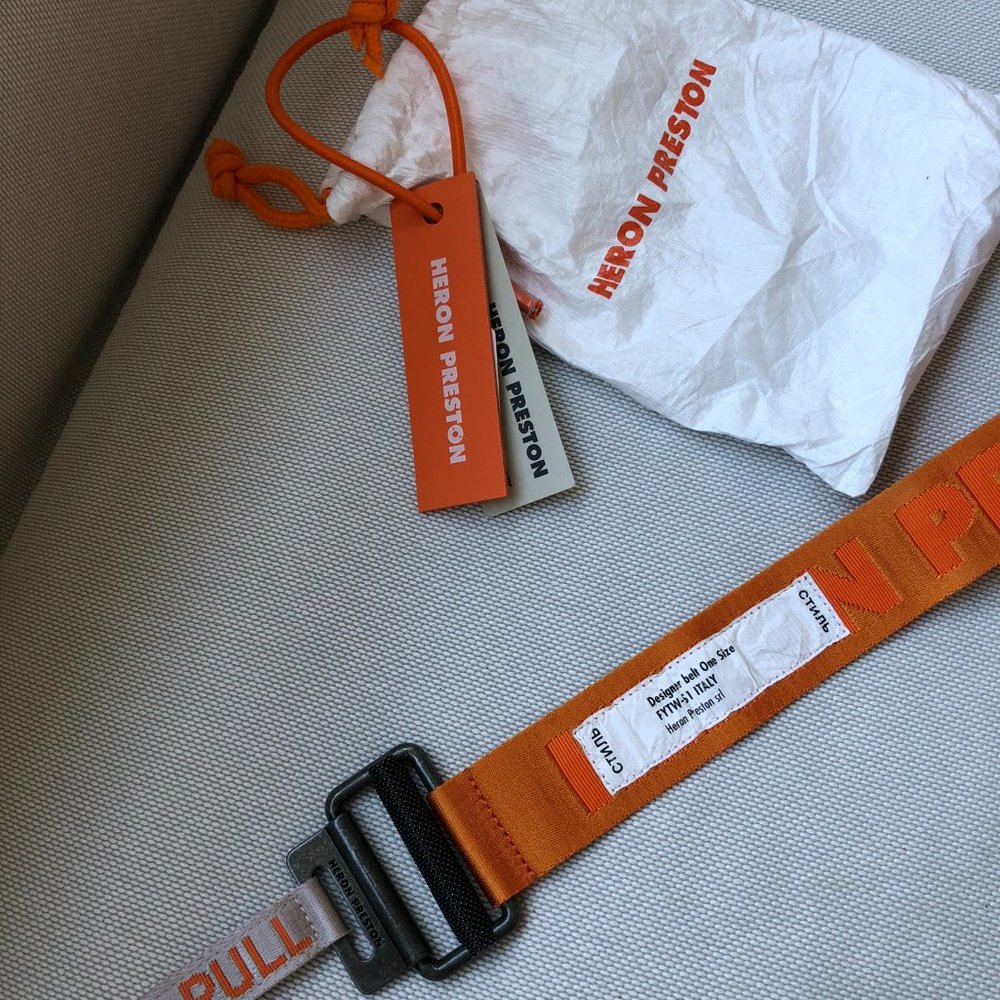 Heron Preston Orange KK Tape Belt
